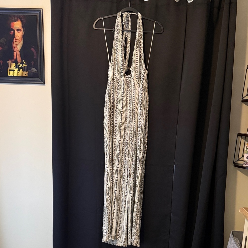 Black and White Halter Jumpsuit